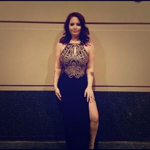 Special occasion dress black and gold